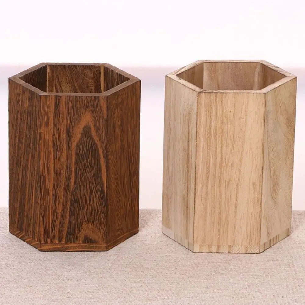 Wooden pen holder box